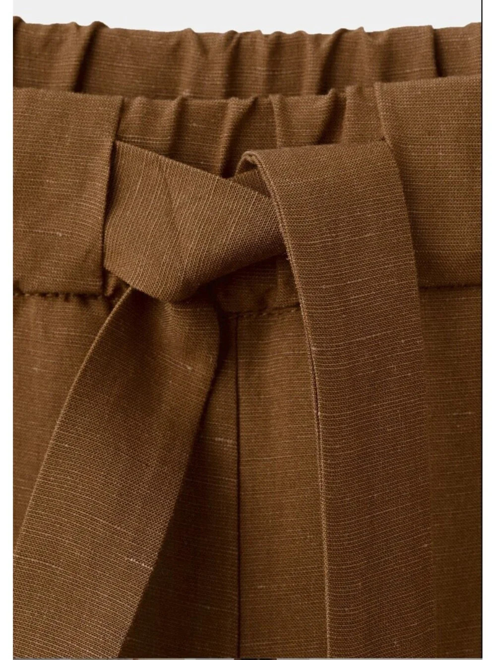 MANGO Linen suit pants with elastic waistband